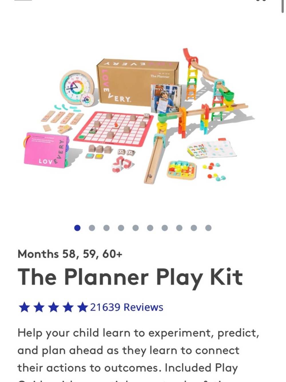 New LOVEVERY Planner Toy Montessori Play Kit 58, 59, 60 Month 4-5 yrs old- $144